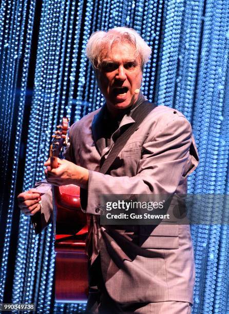 David Byrne performs live on stage at Eventim Apollo on June 19, 2018 in London, England.