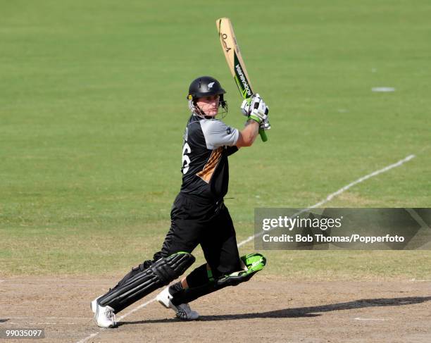 Scott Styris of New Zealand bats during The ICC World Twenty20 Super Eight match between South Africa and New Zealand played at The Kensington Oval...