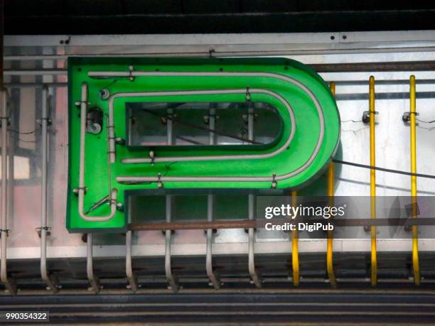 neon capital letter p - letter p foto e immagini stock