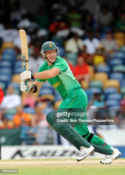 Graeme Smith of South Africa bowls during The ICC World Twenty20 Super Eight match between South Africa and New Zealand played at The Kensington Oval...