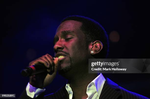 Nathan Morris of Boyz II Men performs on stage at O2 Academy on May 11, 2010 in Bournemouth, England.