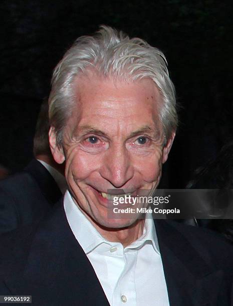 Rolling Stones drummer Charlie Watts attends the re-release of The Rolling Stones' "Exile on Main St." album at The Museum of Modern Art on May 11,...