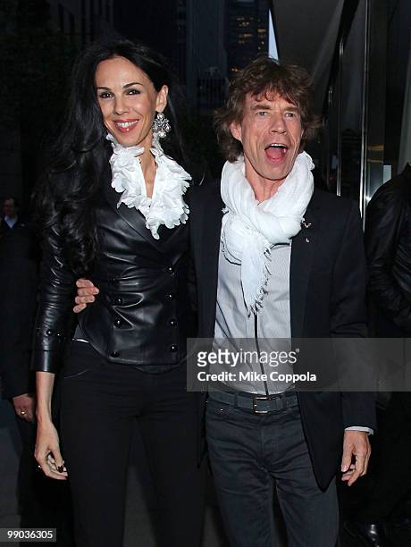 Wren Scott and Rolling Stones singer Mick Jagger attend the re-release of The Rolling Stones' "Exile on Main St." album at The Museum of Modern Art...