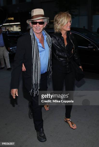 Rolling Stone guitar player Keith Richards and Patti Hansen attend the re-release of The Rolling Stones' "Exile on Main St." album at The Museum of...