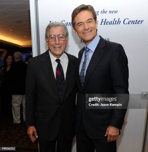 Singer Tony Bennett and Dr. Mehmet Oz attend the announcement of a $20 million gift to establish the Iris Cantor Men's Health Center at...