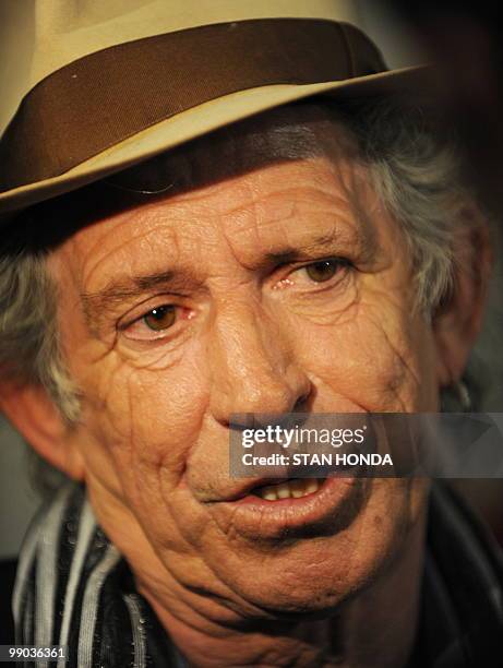 The Rolling Stones Keith Richards speaks to journalists before a screening of The Rollling Stones new documentary "Stones in Exile" and the...