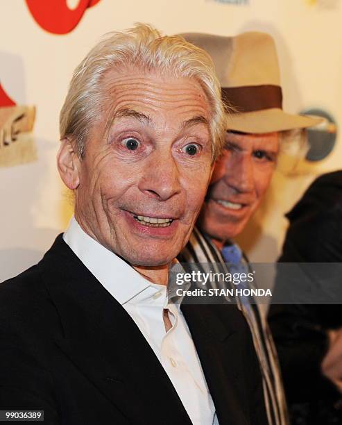 The Rolling Stones Charlie Watts and Keith Richards arrive at a screening of The Rollling Stones new documentary "Stones in Exile" and the re-release...