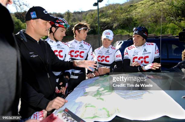 Team Csc Training Camp Californiabjarne Riis Team Manager, Fabian Cancellara , Frank Schleck , Stuart O'Grady , Juan Jos? Haedo /Equipe Ploeg, Tim De...