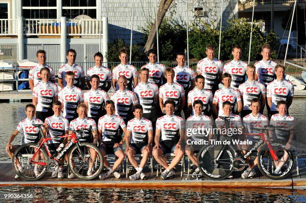 Team Csc Training Camp California 2008Kurt Asle Arvesen , Michael Blaudzun , Lars Bak , Matti Breschel , Inigo Cuesta , Fabian Cancellara , Volodymir...