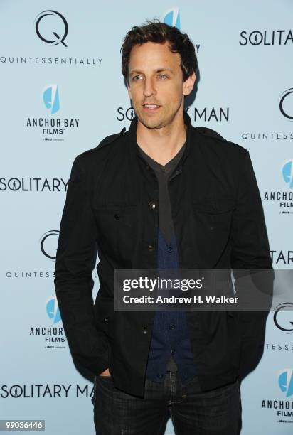 Actor Seth Meyers attends the premiere of "Solitary Man" at Cinema 2 on May 11, 2010 in New York City.