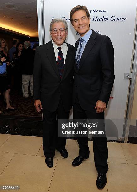 Singer Tony Bennett and Dr. Mehmet Oz attend the announcement of a $20 million gift to establish the Iris Cantor Men's Health Center at...