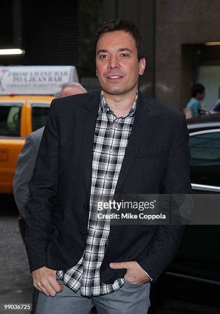 Television host/actor Jimmy Fallon attends the re-release of The Rolling Stones' "Exile on Main St." album at The Museum of Modern Art on May 11,...