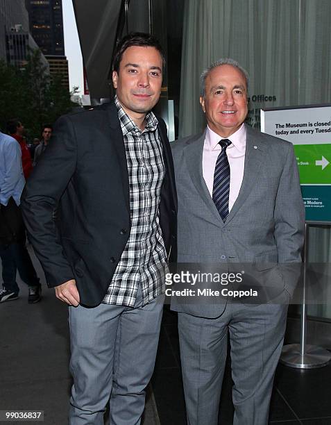 Television host/actor Jimmy Fallon and producer Lorne Michaels attend the re-release of The Rolling Stones' "Exile on Main St." album at The Museum...