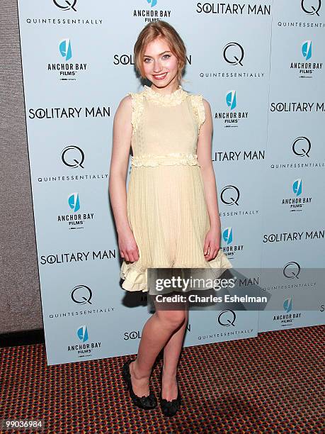 Actress Imogen Poots attends the premiere of "Solitary Man" at Cinema 2 on May 11, 2010 in New York City.