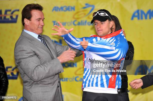 Tour Of California, Stage 2Podium, Arnold Schwarzenegger Gouverneur California Usa, Gerald Ciolek Blue Jersey /Santa Rosa - Sacramento , Rit Etape,...