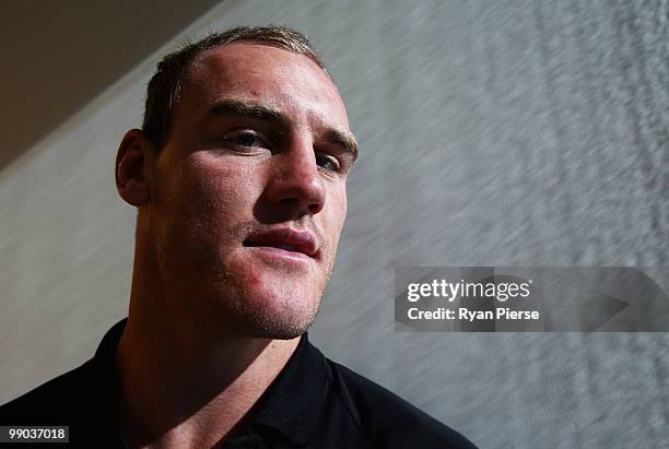 Gareth Ellis of Wests Tigers and Great Britain poses during a Wests Tigers NRL press conference at Trend Micro Offices on May 12, 2010 in Sydney,...