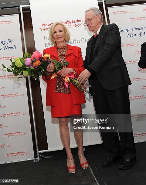 Iris Cantor and Dr. Herbert Pardes, President & CEO of New York Presbyterian Hospital attend the announcement of a $20 million gift to establish the...