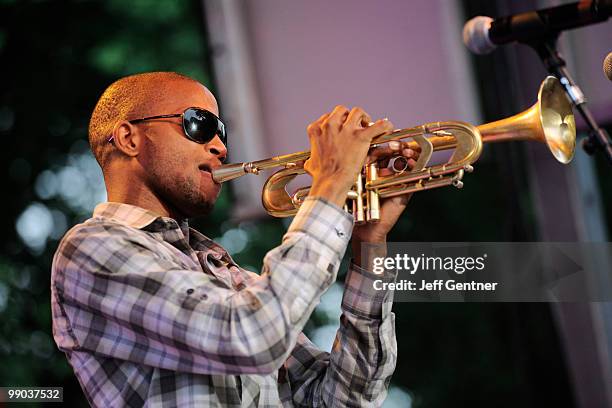 Trombone Shorty performs at the 12th Annual GRAMMY Block Party And Memebership Celebration at Owen Bradley Park on May 11, 2010 in Nashville,...