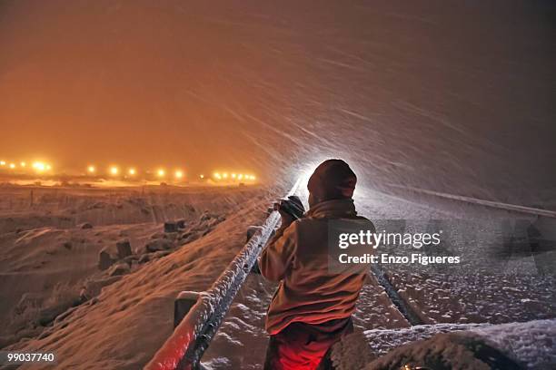 blizzard in potrerillos - mendoza province stock pictures, royalty-free photos & images