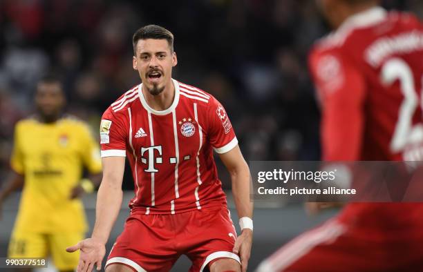 Bayern Munich's Sandro Wagner in action during the Bayern Munich vs Sonnenhof Grossaspach soccer friendly match in the Allianz Arena in Munich,...