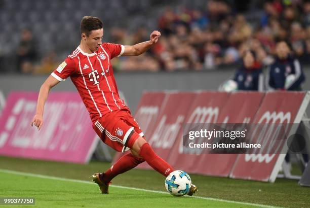 Bayern Munich's Marco Friedl in action during the Bayern Munich vs Sonnenhof Grossaspach soccer friendly match in the Allianz Arena in Munich,...