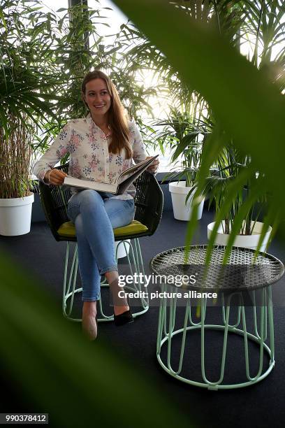 Model sitting on the "Circo" chair in Cologne, Germany, 10 January 2018. The IMM International Furniture Fair takes place in Cologne between 15 and...