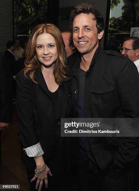 Seth Meyers and Jenna Fischer attend the premiere of "Solitary Man" at Rouge Tomate on May 11, 2010 in New York City.