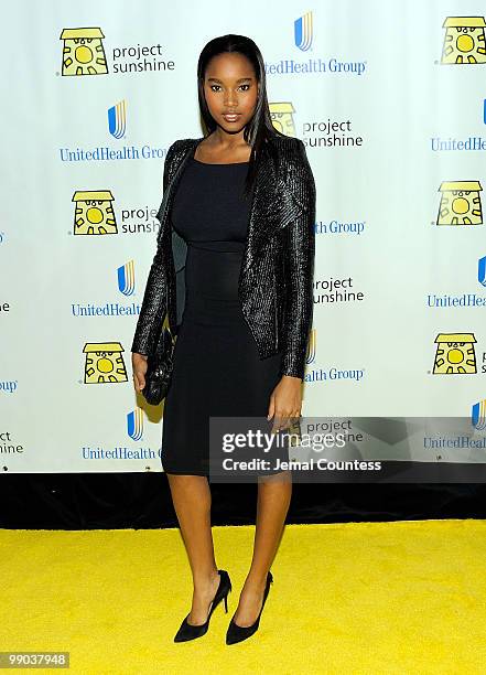 Model Damaris Lewis poses for photos at the 7th Annual Project Sunshine Benefit at The Waldorf Astoria on May 11, 2010 in New York City.
