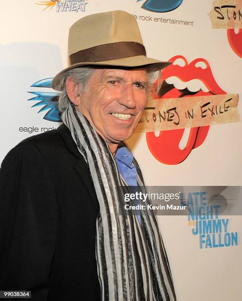 Keith Richards of the Rolling Stones attends the "Stones in Exile" screening at The Museum of Modern Art on May 11, 2010 in New York City. The...