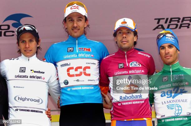 Tirreno - Adriatico, Stage 7Podium, Thomas L?Vkvist White Jersey, Fabian Cancellara Blue Leader Jersey, Oscar Freire , Tadej Valjavec , Celebration...