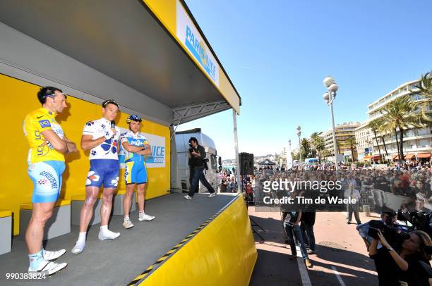 Paris - Nice, Stage 7Podium, Davide Rebellin Yellow Jersey, Philippe Gilbert , Rinaldo Nocentini , Riders Strike Gr?Ve Staking Doping Controle,...