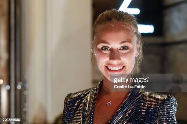 German actress Sina Tkotsch during the Bunte New Faces Night at Grace Hotel Zoo on July 2, 2018 in Berlin, Germany.