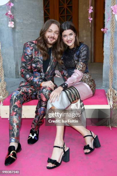 Influencer Riccardo Simonetti and model Marie Nasemann during the Bunte New Faces Night at Grace Hotel Zoo on July 2, 2018 in Berlin, Germany.