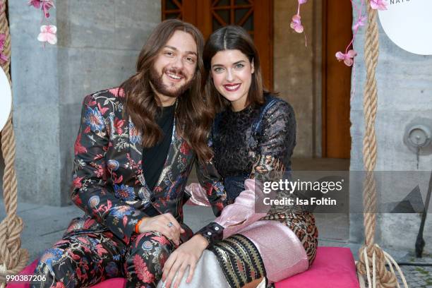 Influencer Riccardo Simonetti and model Marie Nasemann during the Bunte New Faces Night at Grace Hotel Zoo on July 2, 2018 in Berlin, Germany.