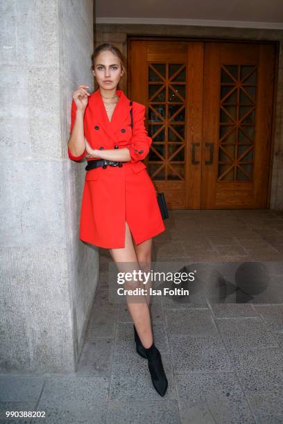 Model Elena Carriere during the Bunte New Faces Night at Grace Hotel Zoo on July 2, 2018 in Berlin, Germany.