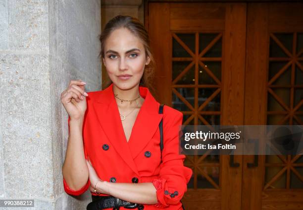 Model Elena Carriere during the Bunte New Faces Night at Grace Hotel Zoo on July 2, 2018 in Berlin, Germany.