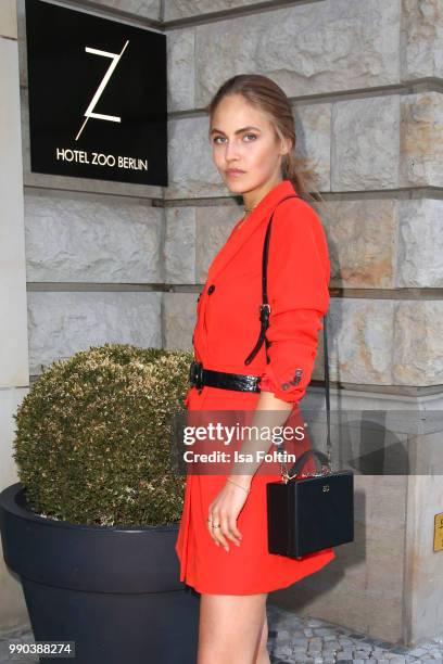 Model Elena Carriere during the Bunte New Faces Night at Grace Hotel Zoo on July 2, 2018 in Berlin, Germany.