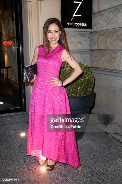 German presenter Anastasia Zampounidis during the Bunte New Faces Night at Grace Hotel Zoo on July 2, 2018 in Berlin, Germany.