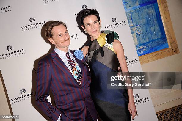 Event fashion hosts Hamish Bowles and Amy Fine Collins attend Lighthouse International's A Posh Affair gala at The Oak Room on May 11, 2010 in New...