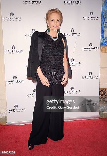 Award recipient, fashion designer Carolina Herrera attends Lighthouse International's A Posh Affair gala at The Oak Room on May 11, 2010 in New York...