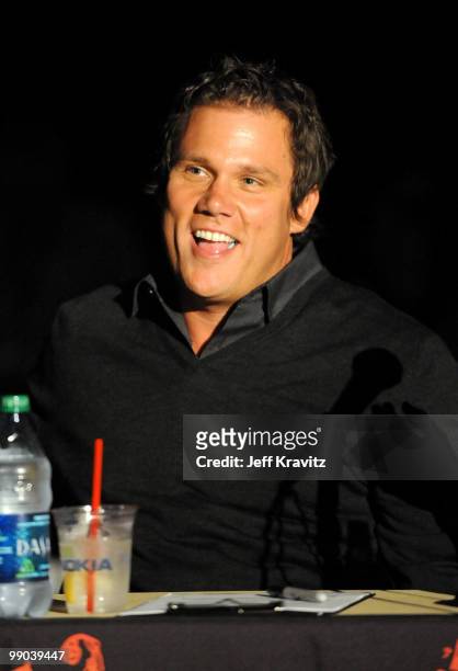 Judge actor Bob Guiney speaks during the 2010 Cable Show Battle of the Bands for Cable Cares headlined by Band From TV at Nokia Theatre LA Live on...