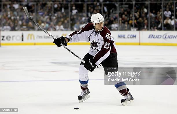 Chris Stewart of the Colorado Avalanche skates against the Los Angeles Kings at Staples Center on February 13, 2010 in Los Angeles, California.