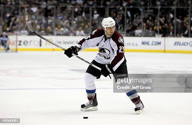 Chris Stewart of the Colorado Avalanche skates against the Los Angeles Kings at Staples Center on February 13, 2010 in Los Angeles, California.