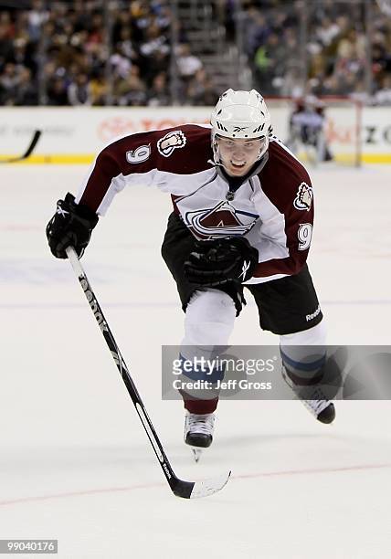 Matt Duchene of the Colorado Avalanche skates against the Los Angeles Kings at Staples Center on February 13, 2010 in Los Angeles, California.