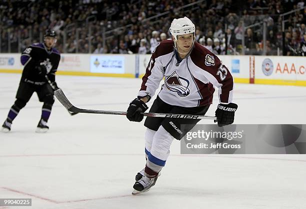 Chris Stewart of the Colorado Avalanche skates against the Los Angeles Kings at Staples Center on February 13, 2010 in Los Angeles, California.