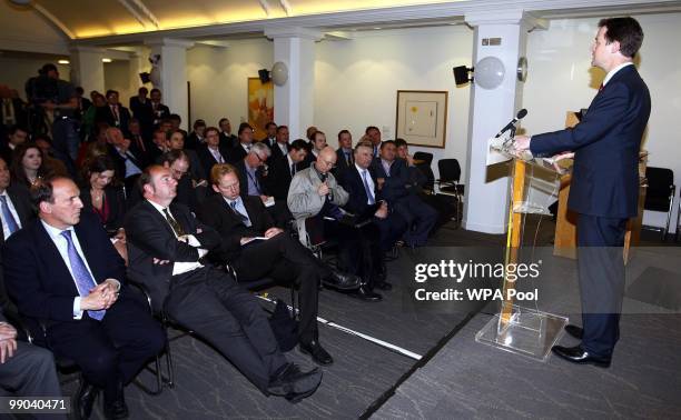 Liberal Democrats party leader Nick Clegg speaks at a press conference after a deal to form a coalition government with the Conservatives was...