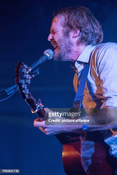The singer Gisbert zu Knyphausen performs on stage during his tour kick-off concert at the Muffatwerk in Munich, Germany, 11 January 2018. After a...