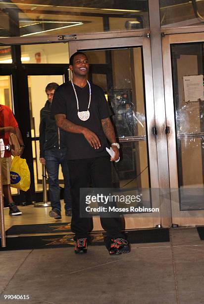 Gucci Mane holds a press conference to announce his plans for the future and address issues that arose while he was incarcerated on May 11, 2010 in...