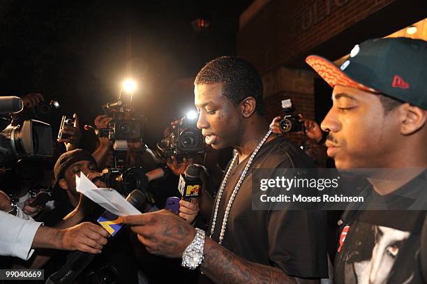 Recording artist Gucci Mane holds a press conference to announce his plans for the future and address issues that arose while he was incarcerated on...