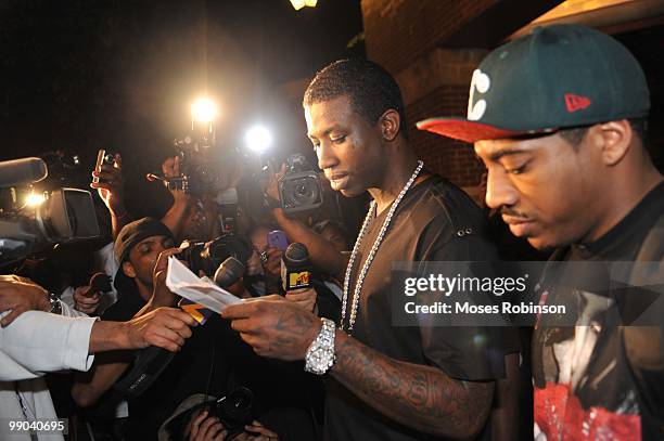 Recording artist Gucci Mane holds a press conference to announce his plans for the future and address issues that arose while he was incarcerated on...